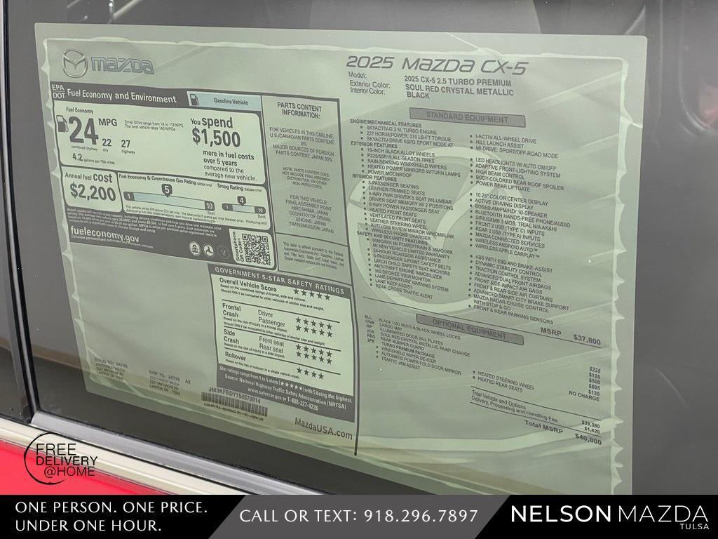 new 2025 Mazda CX-5 car, priced at $40,350