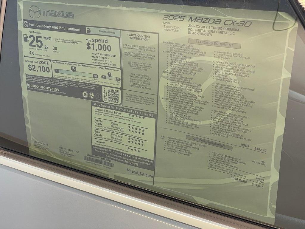 new 2025 Mazda CX-30 car, priced at $33,910