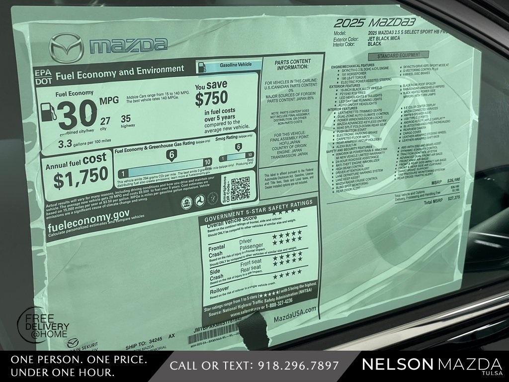new 2025 Mazda Mazda3 car, priced at $27,075