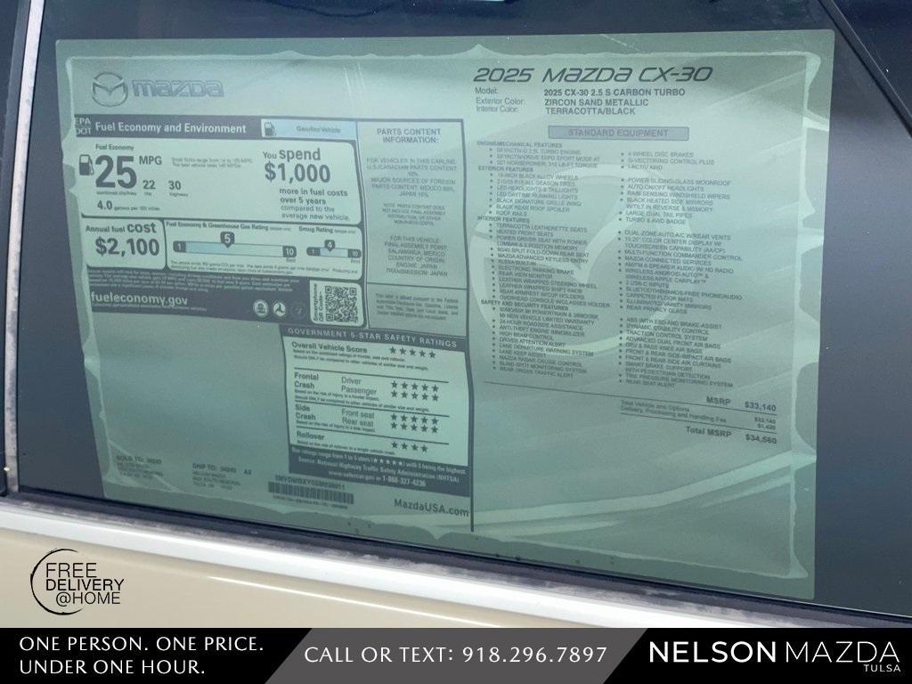 new 2025 Mazda CX-30 car, priced at $33,060
