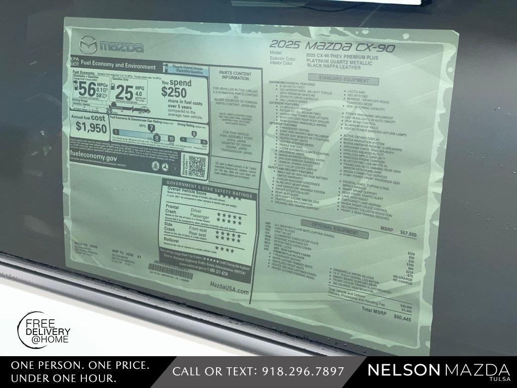 new 2025 Mazda CX-90 PHEV car, priced at $56,788