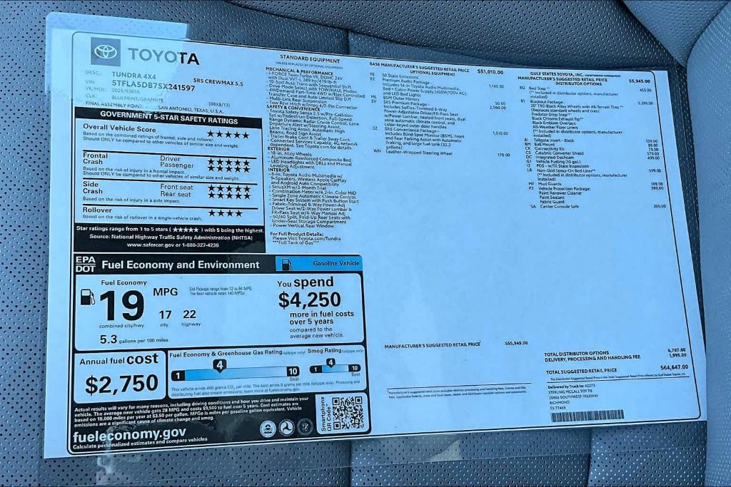 new 2025 Toyota Tundra car, priced at $58,975