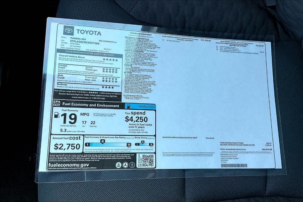 new 2025 Toyota Tundra car, priced at $50,245