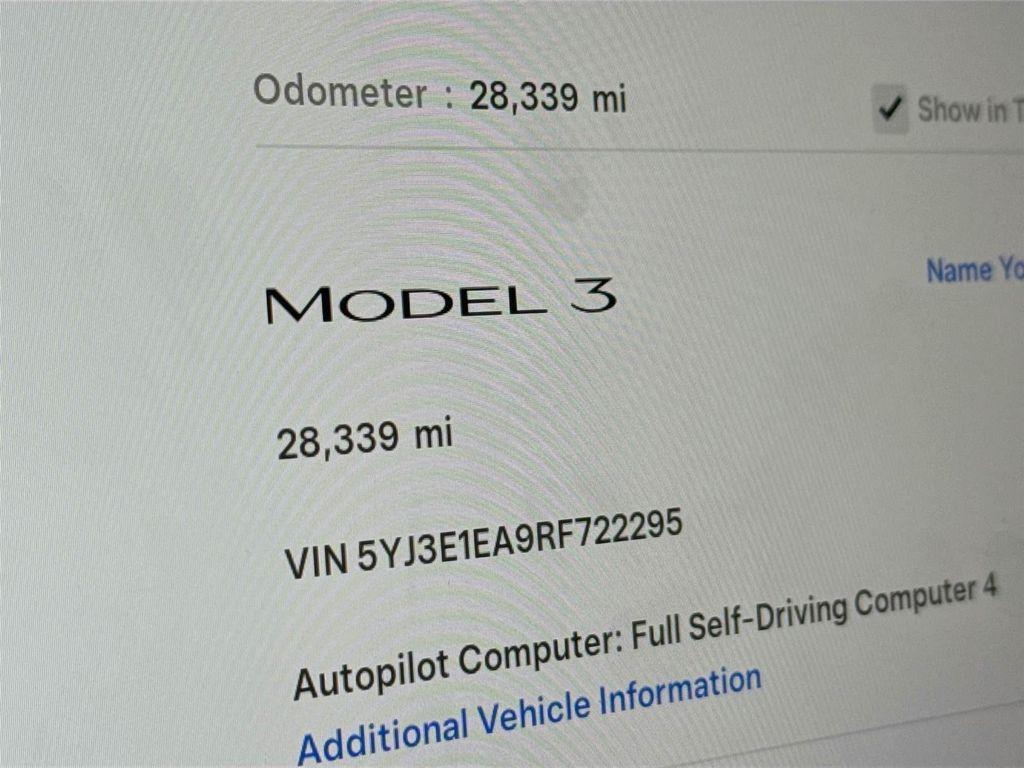 used 2024 Tesla Model 3 car, priced at $34,500