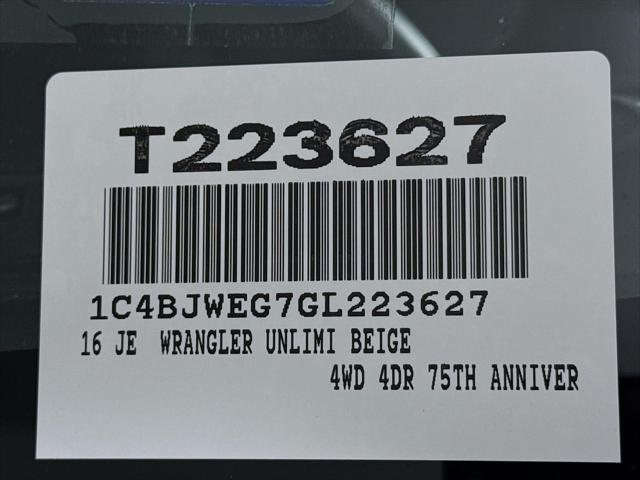 used 2016 Jeep Wrangler car, priced at $23,500