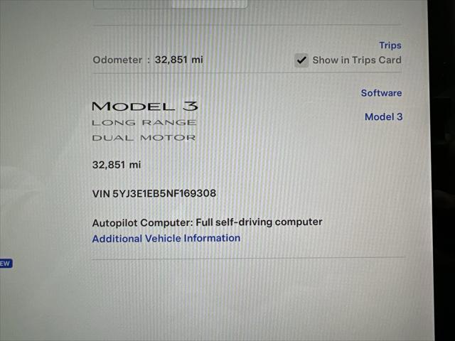 used 2022 Tesla Model 3 car, priced at $27,199