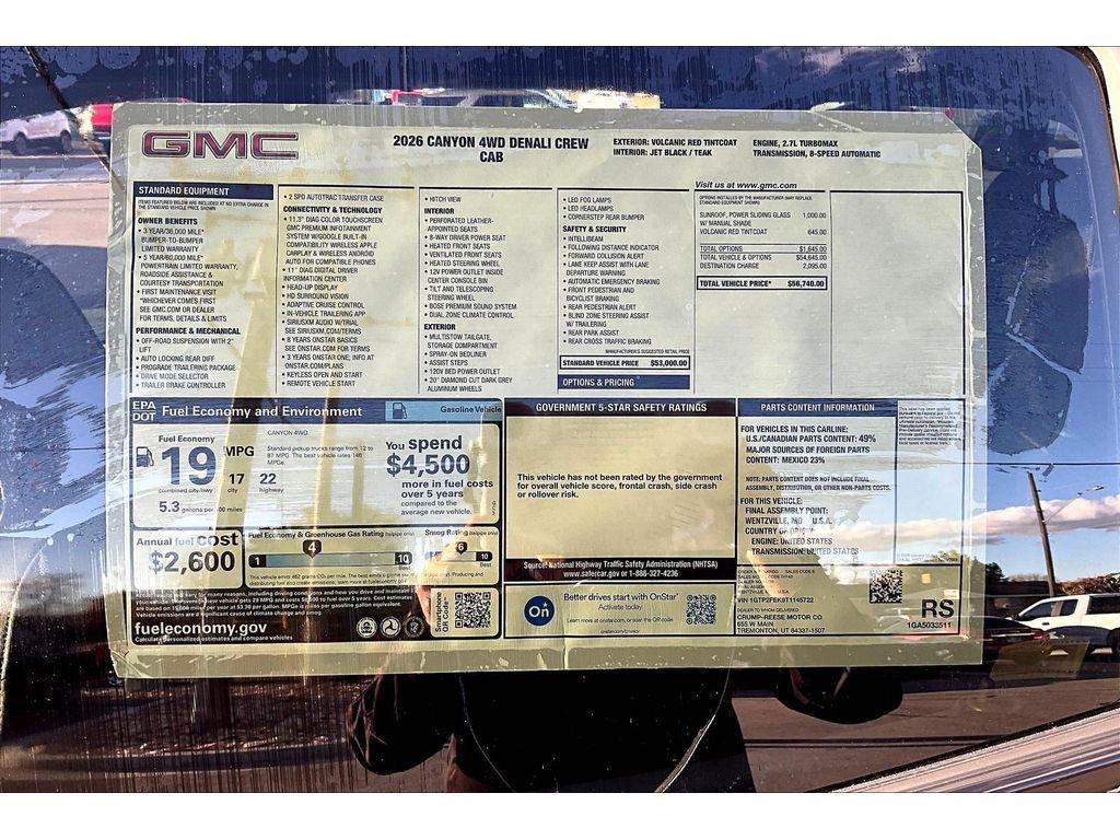 new 2026 GMC Canyon car, priced at $56,740