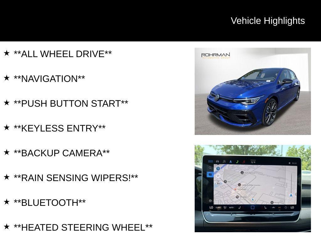 new 2025 Volkswagen Golf R car, priced at $52,721