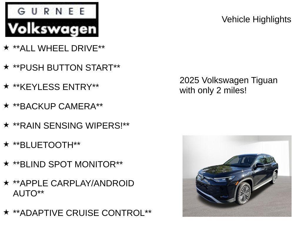 new 2025 Volkswagen Tiguan car, priced at $32,485