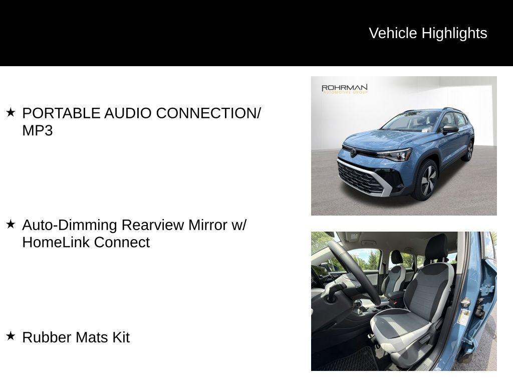 new 2025 Volkswagen Taos car, priced at $28,303