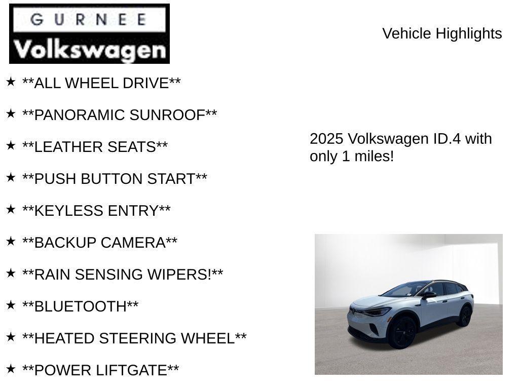 new 2025 Volkswagen ID.4 car, priced at $54,294