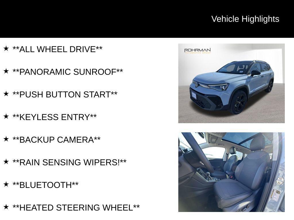 new 2025 Volkswagen Taos car, priced at $34,290