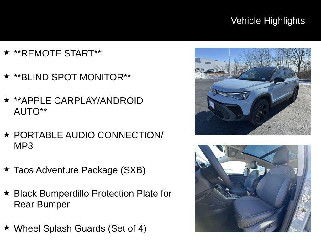 new 2025 Volkswagen Taos car, priced at $32,790