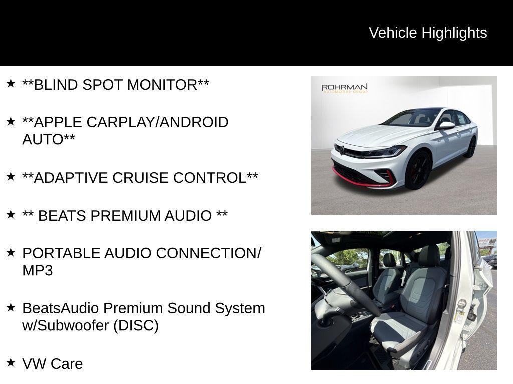 new 2025 Volkswagen Jetta GLI car, priced at $33,434