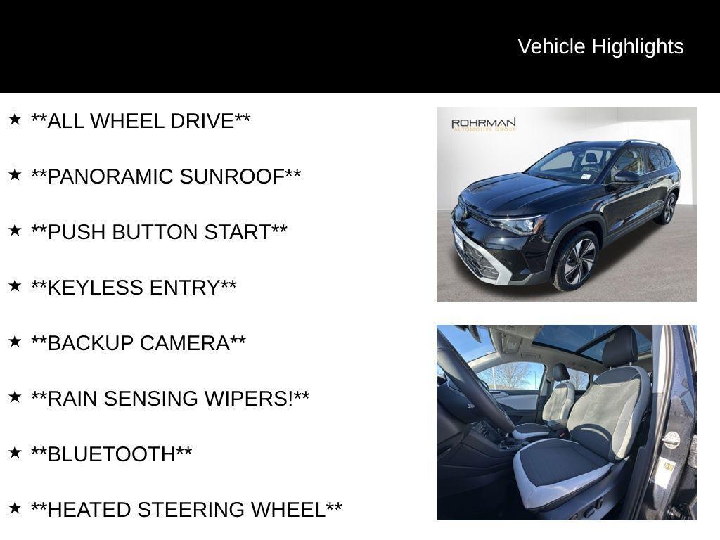 new 2025 Volkswagen Taos car, priced at $30,469