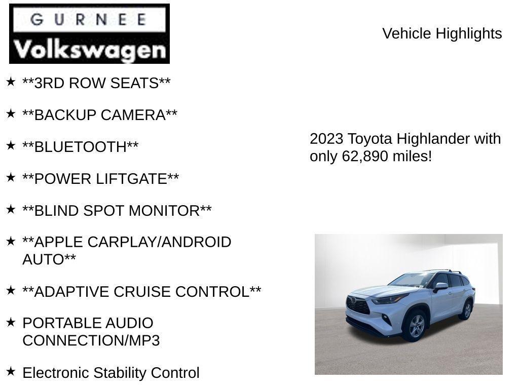 used 2023 Toyota Highlander car, priced at $28,269