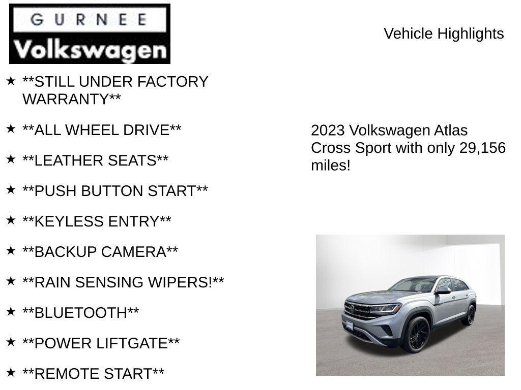 used 2023 Volkswagen Atlas Cross Sport car, priced at $29,999