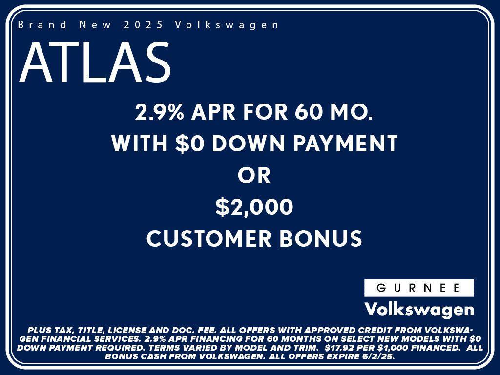 new 2025 Volkswagen Atlas car, priced at $44,009