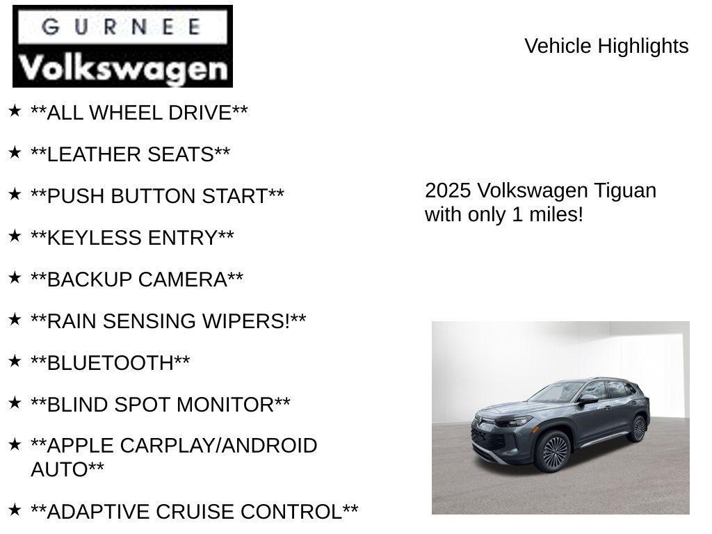 new 2025 Volkswagen Tiguan car, priced at $32,137