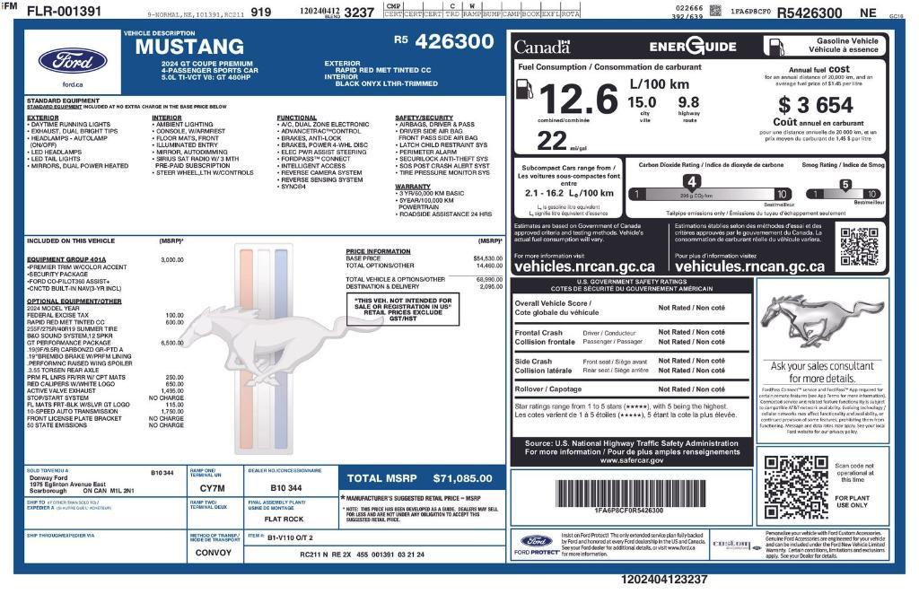 used 2024 Ford Mustang car, priced at $42,681