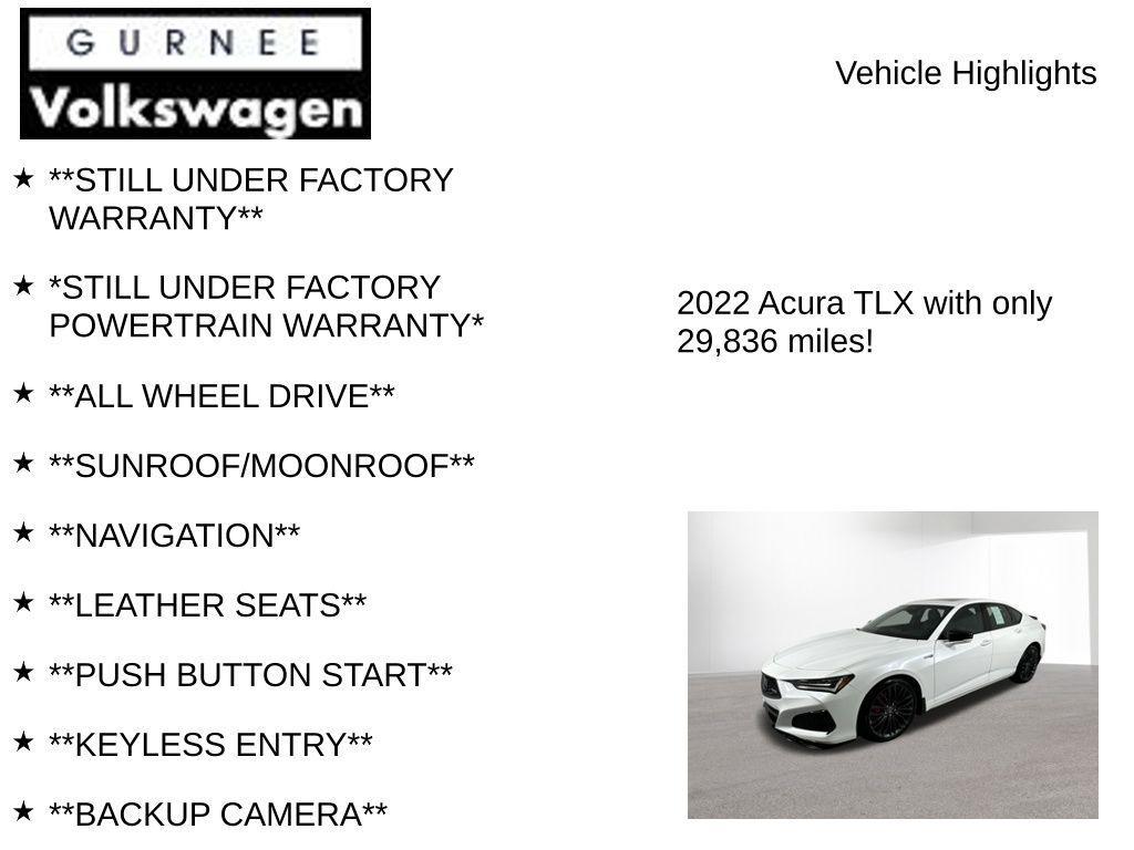 used 2022 Acura TLX car, priced at $43,999