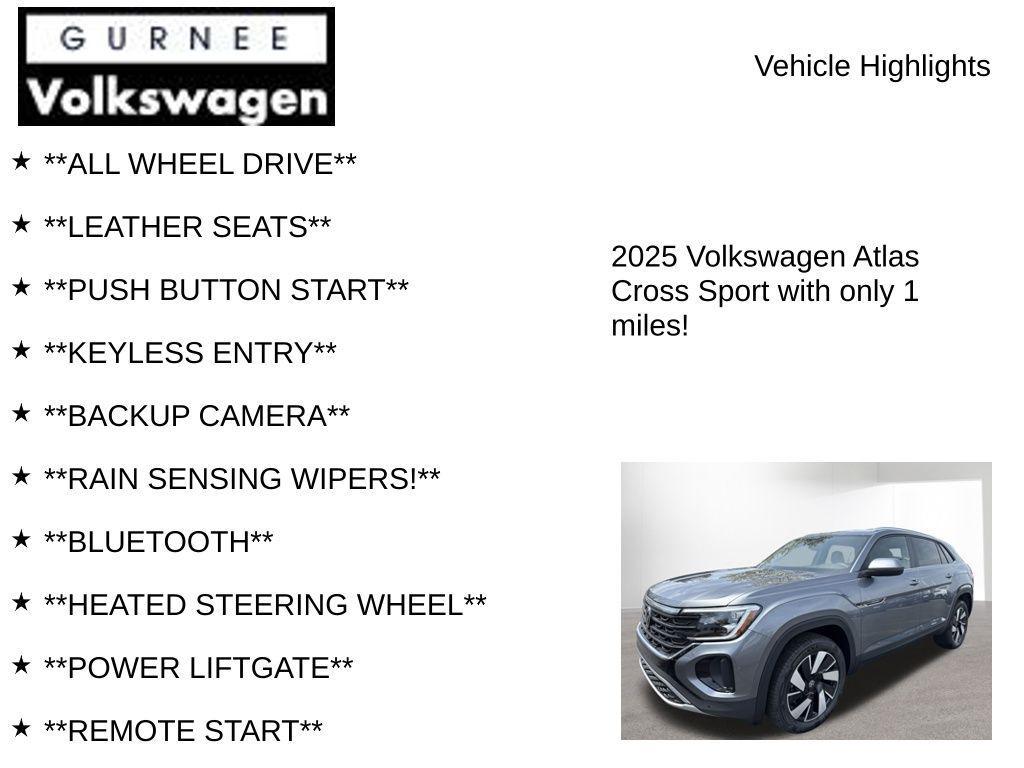 new 2025 Volkswagen Atlas Cross Sport car, priced at $38,452