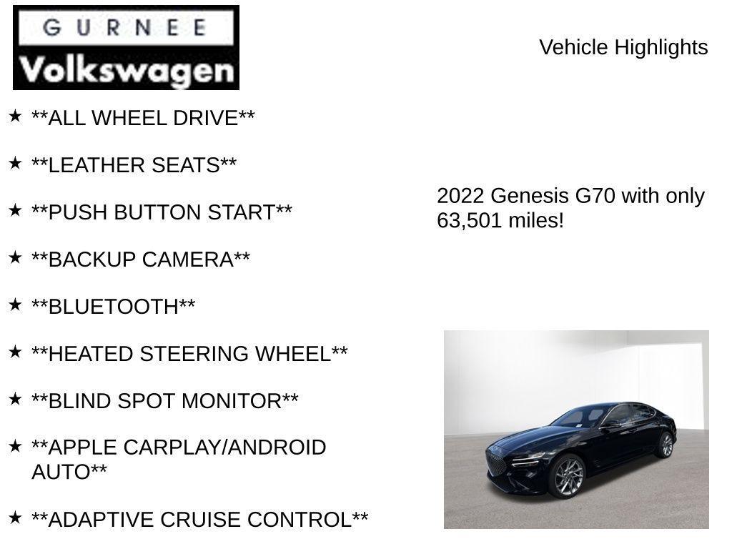 used 2022 Genesis G70 car, priced at $25,336