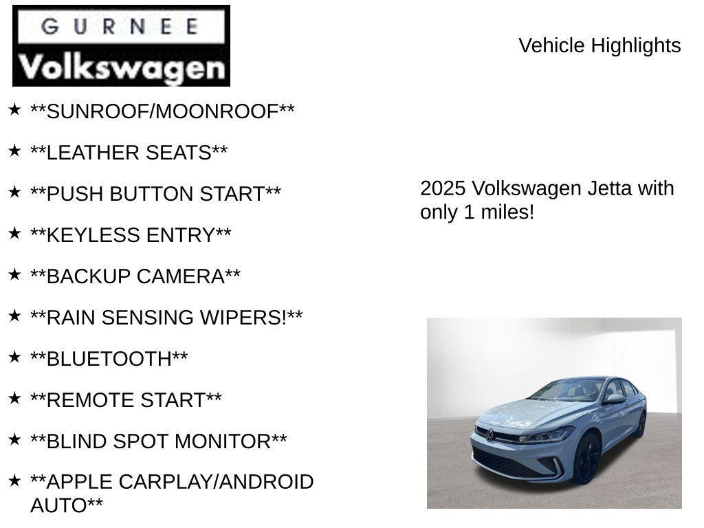 new 2025 Volkswagen Jetta car, priced at $25,620