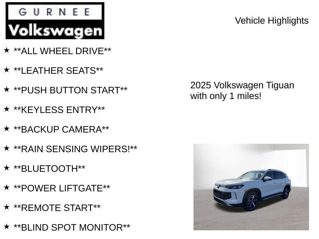 new 2025 Volkswagen Tiguan car, priced at $35,041