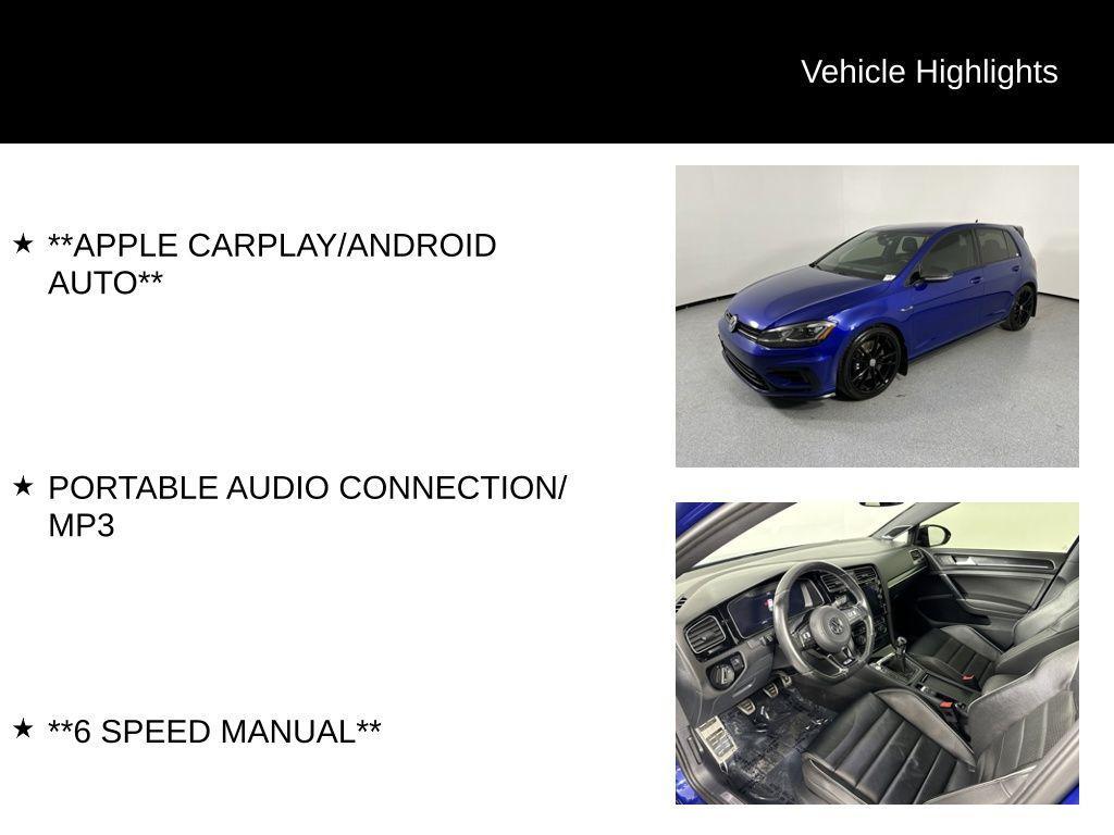 used 2019 Volkswagen Golf R car, priced at $31,999