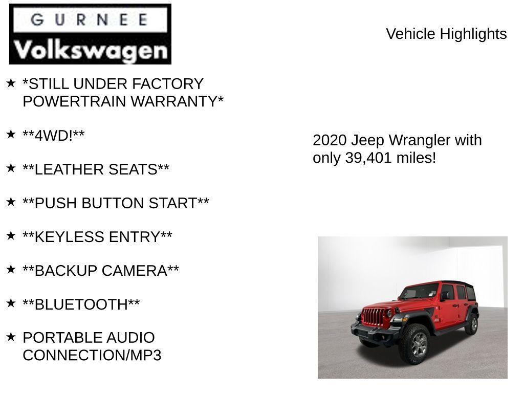 used 2020 Jeep Wrangler Unlimited car, priced at $26,669
