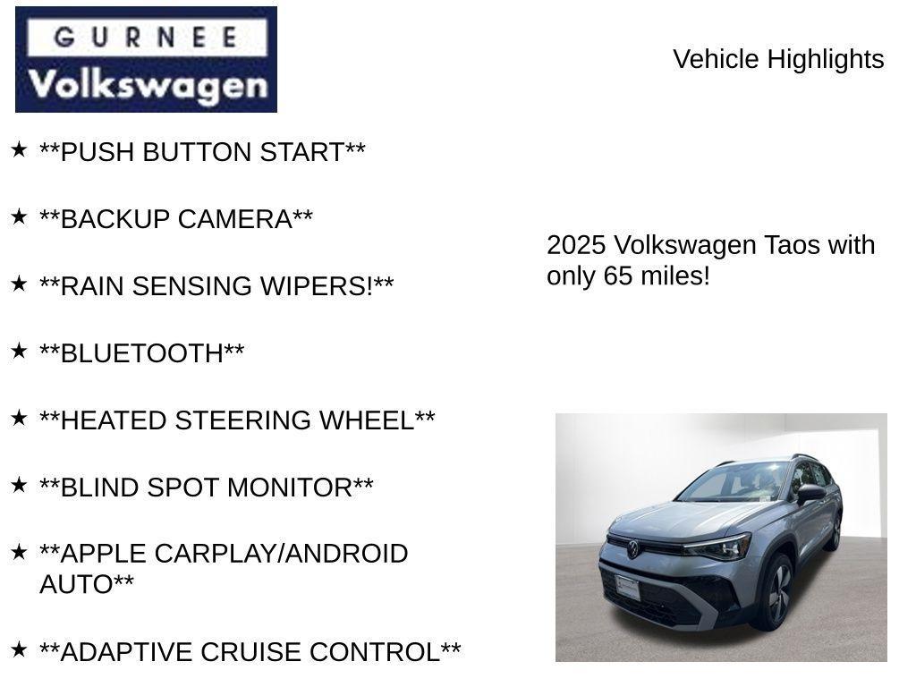 new 2025 Volkswagen Taos car, priced at $27,700