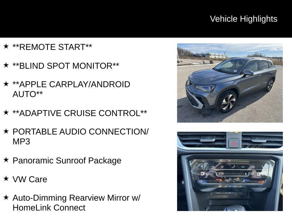 new 2025 Volkswagen Taos car, priced at $28,869
