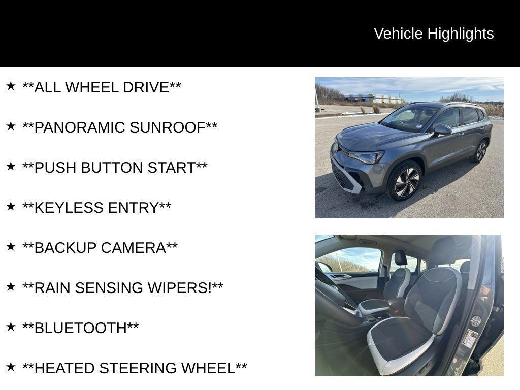 new 2025 Volkswagen Taos car, priced at $30,469