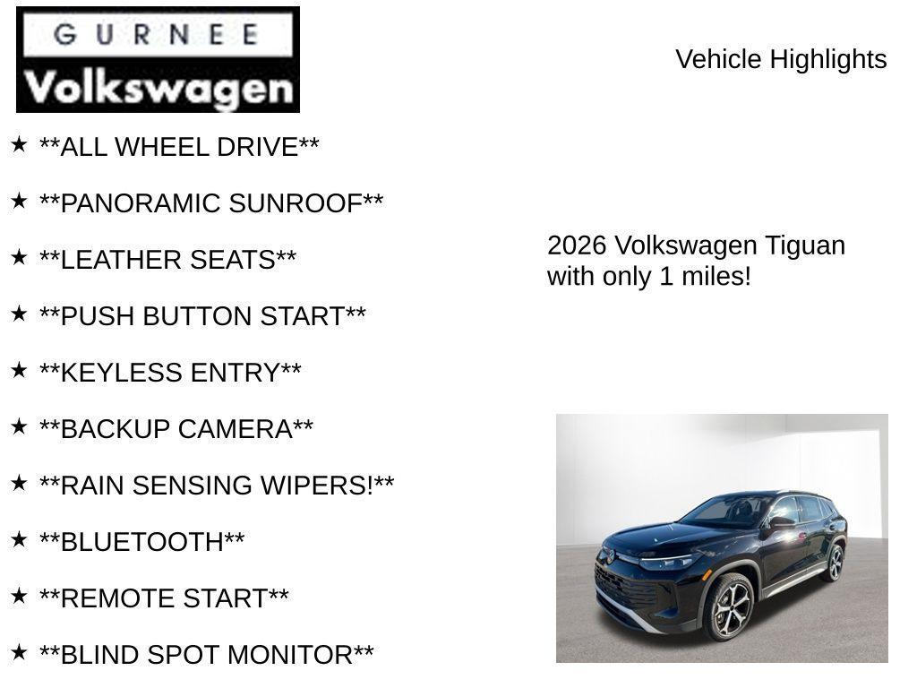 new 2026 Volkswagen Tiguan car, priced at $37,260