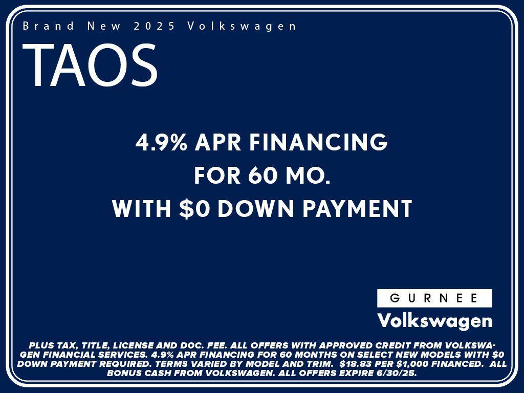 new 2025 Volkswagen Taos car, priced at $31,470
