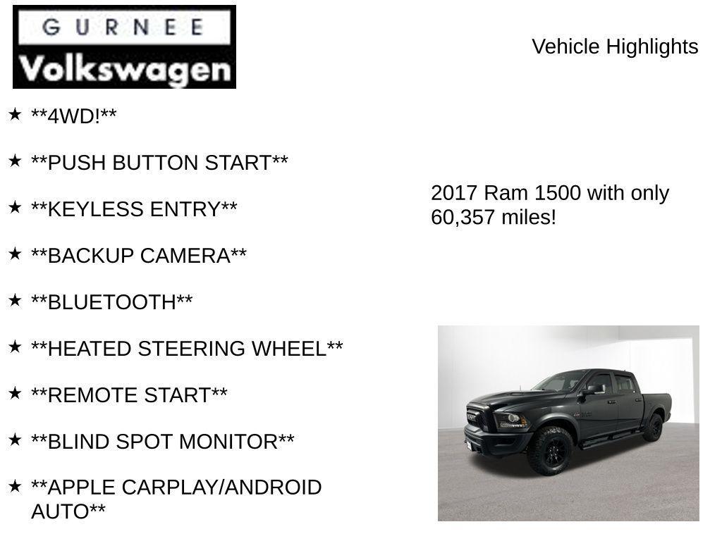 used 2017 Ram 1500 car, priced at $29,995