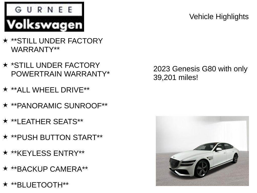 used 2023 Genesis G80 car, priced at $46,999
