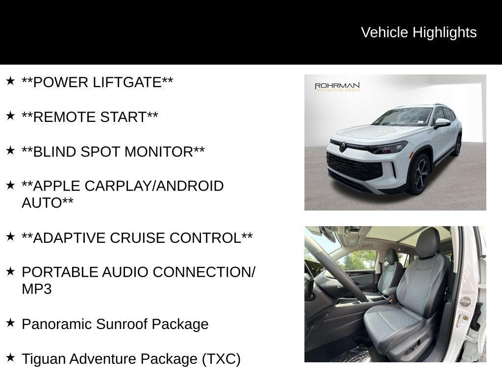 new 2025 Volkswagen Tiguan car, priced at $35,919