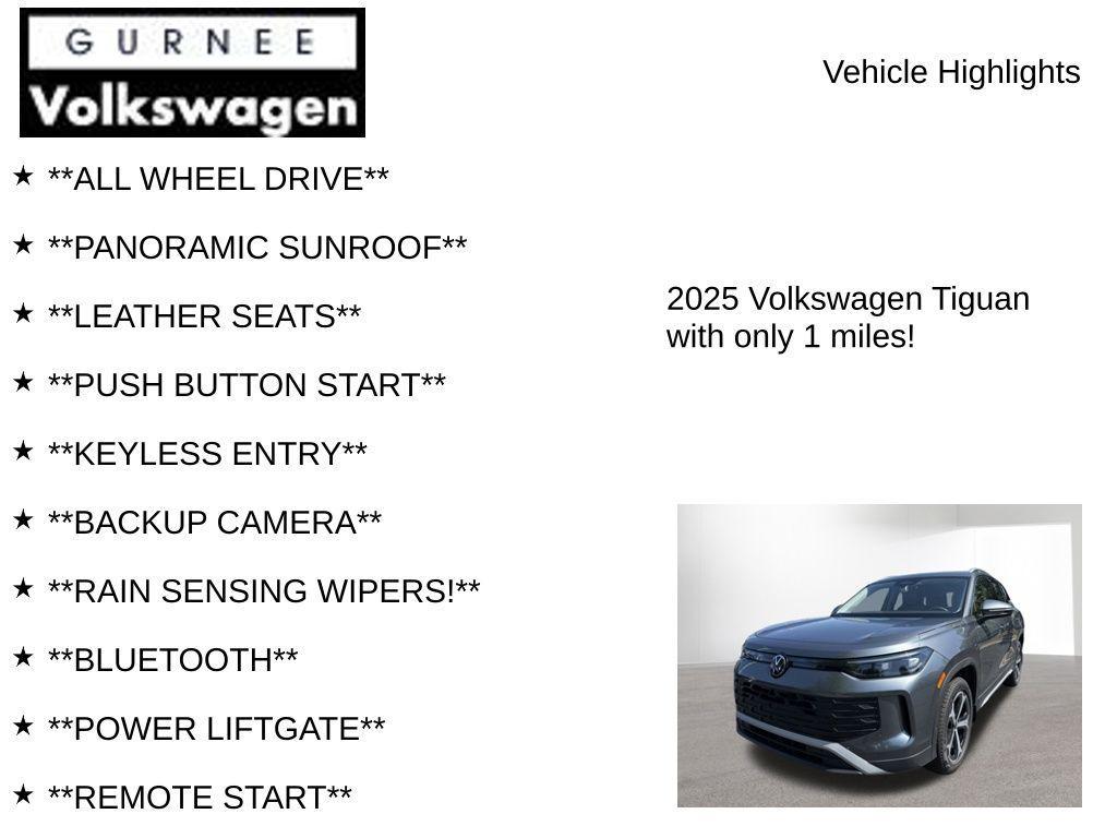 new 2025 Volkswagen Tiguan car, priced at $32,843