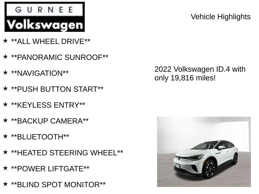 used 2022 Volkswagen ID.4 car, priced at $21,890