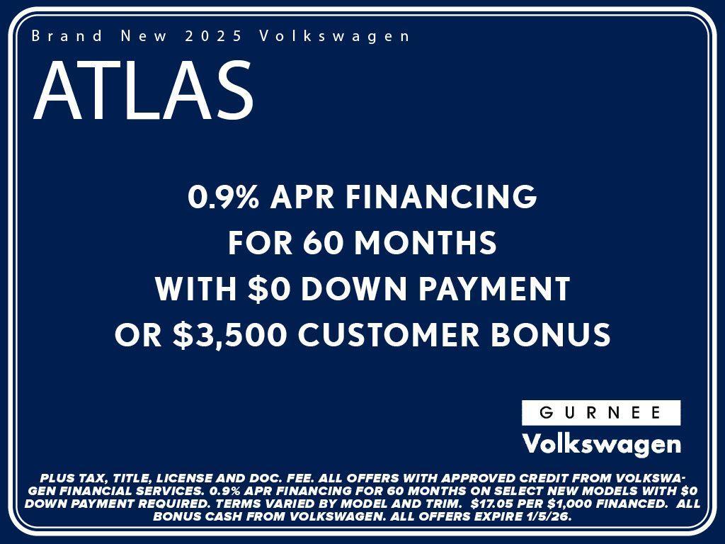 new 2025 Volkswagen Atlas car, priced at $39,605