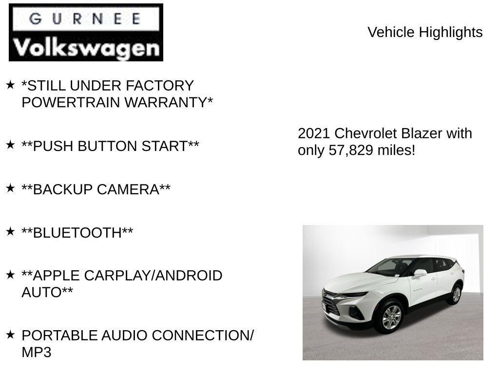 used 2021 Chevrolet Blazer car, priced at $19,494