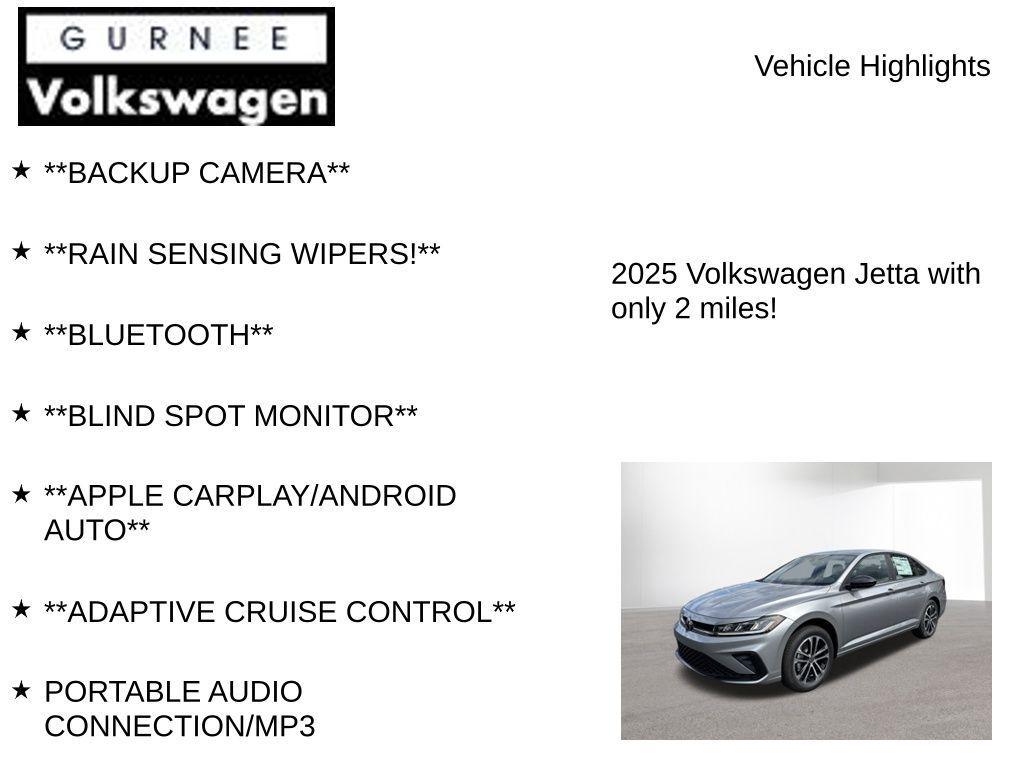 new 2025 Volkswagen Jetta car, priced at $25,027