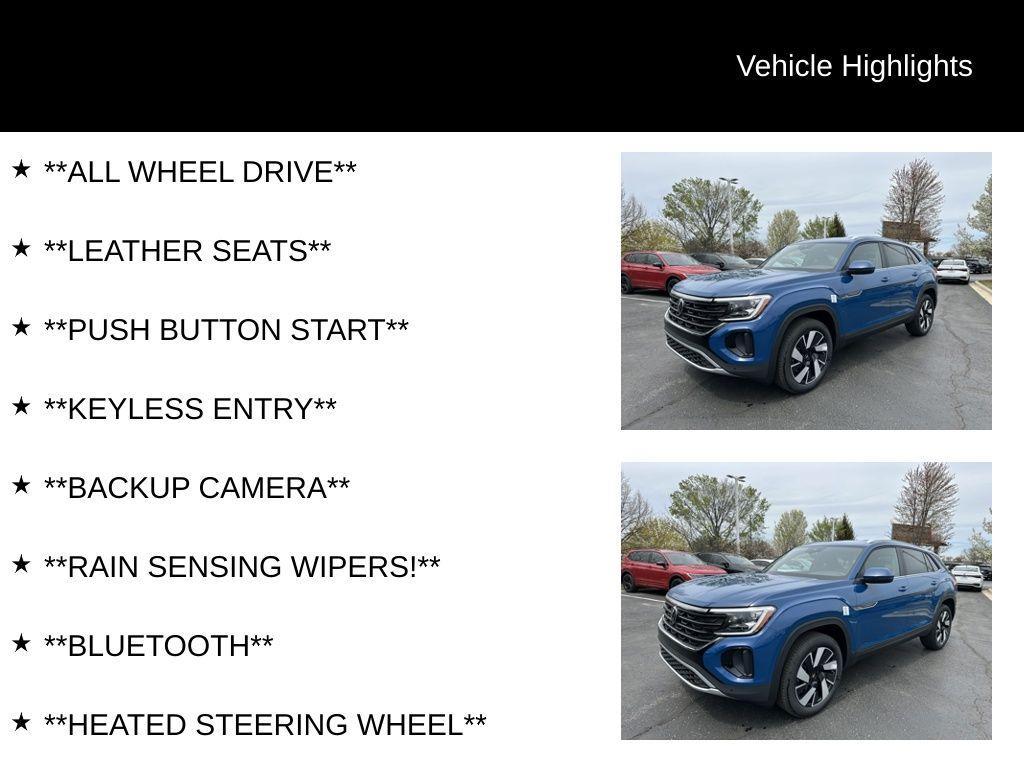 new 2025 Volkswagen Atlas Cross Sport car, priced at $41,875