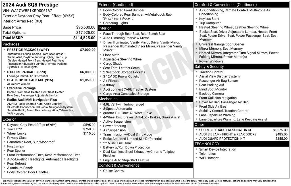 used 2024 Audi SQ8 car, priced at $89,737