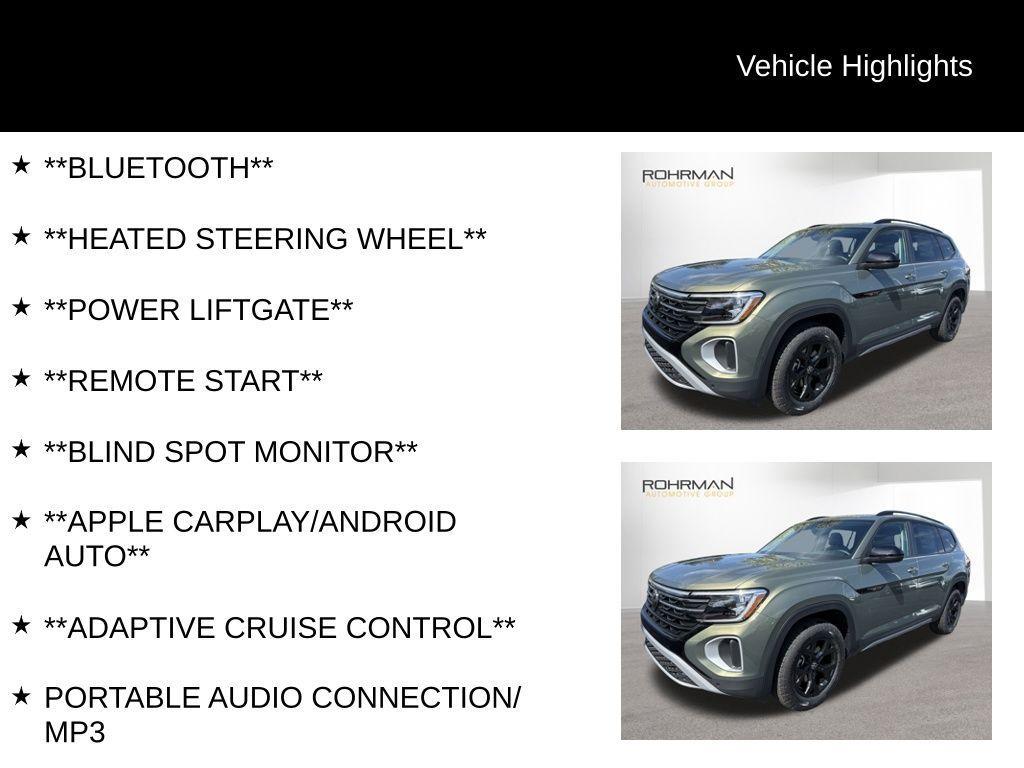 new 2025 Volkswagen Atlas car, priced at $44,577