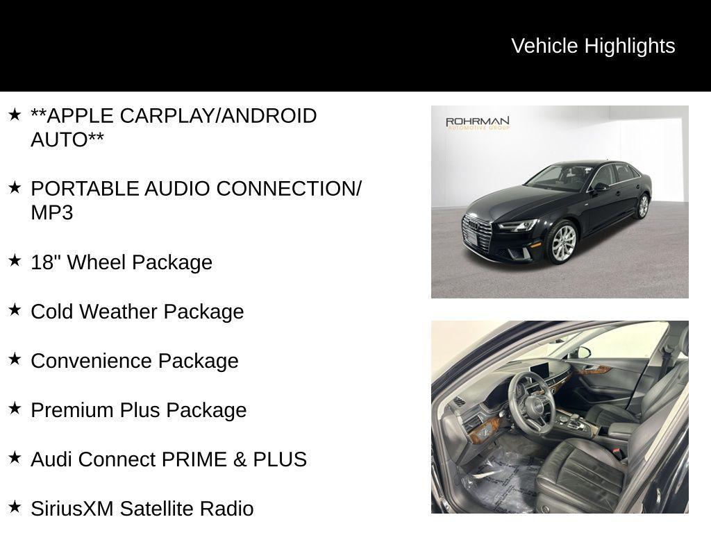 used 2019 Audi A4 car, priced at $21,901