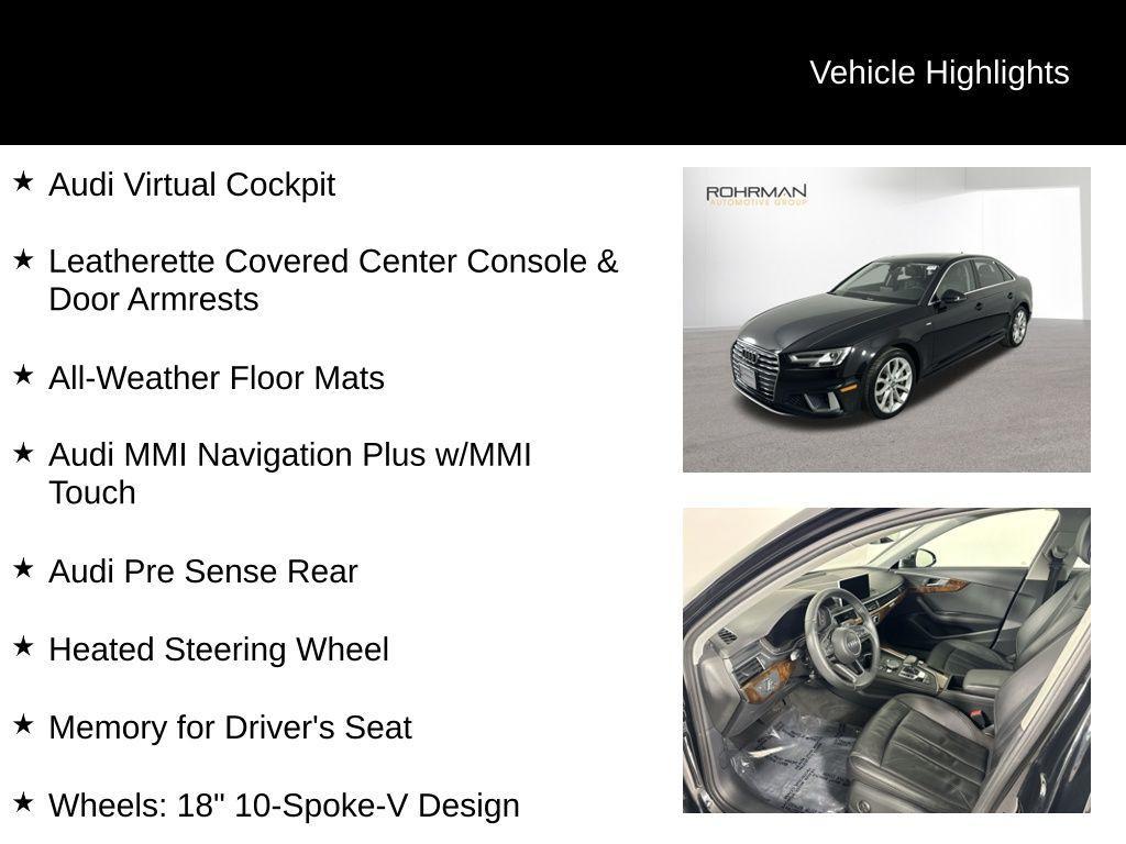 used 2019 Audi A4 car, priced at $21,901