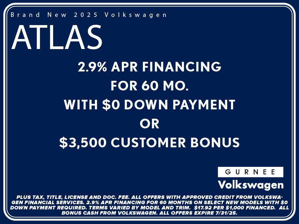new 2025 Volkswagen Atlas car, priced at $46,411